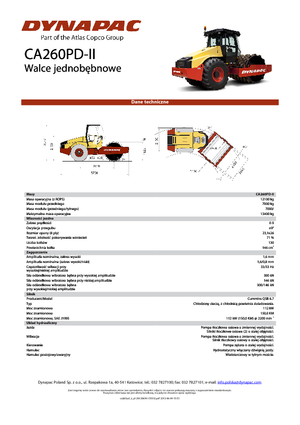 Еднобандажни валяци Dynapac CA 260 PD-II
