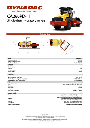 Еднобандажни валяци Dynapac CA 260 PD-II