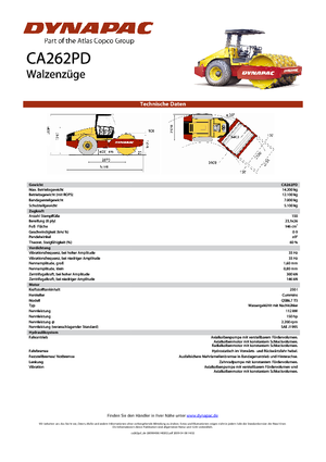 Еднобандажни валяци Dynapac CA 262 PD