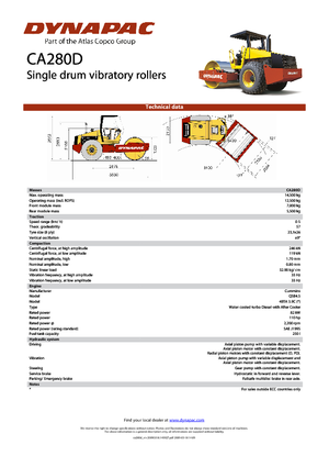 Еднобандажни валяци Dynapac CA 280 D