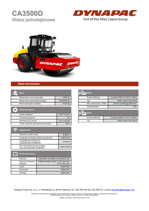 Еднобандажни валяци Dynapac CA 3500 D
