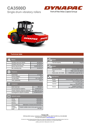 Еднобандажни валяци Dynapac CA 3500 D