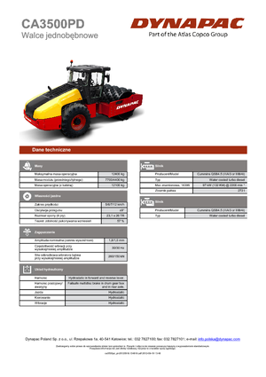 Еднобандажни валяци Dynapac CA 3500 PD