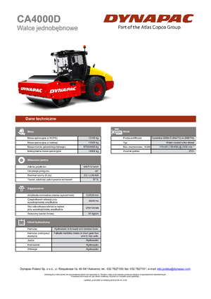Еднобандажни валяци Dynapac CA 4000 D
