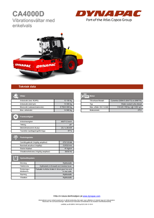Еднобандажни валяци Dynapac CA 4000 D