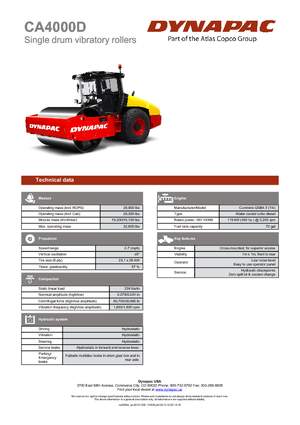 Еднобандажни валяци Dynapac CA 4000 D