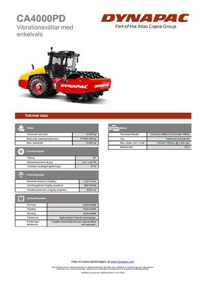 Еднобандажни валяци Dynapac CA 4000 PD