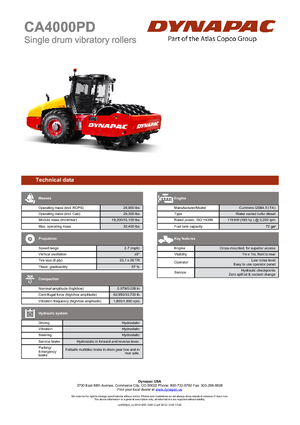 Еднобандажни валяци Dynapac CA 4000 PD