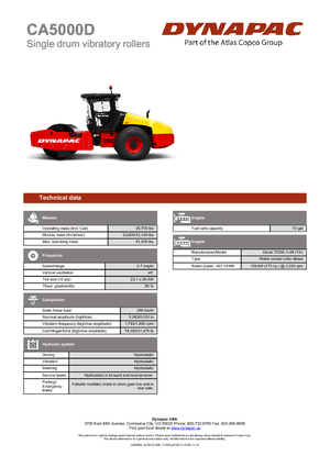 Еднобандажни валяци Dynapac CA 5000 D