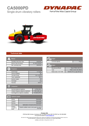 Еднобандажни валяци Dynapac CA 5000 PD