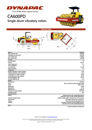 Еднобандажни валяци Dynapac CA 600 PD