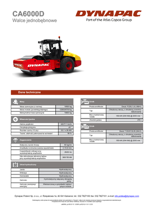 Еднобандажни валяци Dynapac CA 6000 D