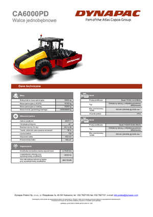 Еднобандажни валяци Dynapac CA 6000 PD