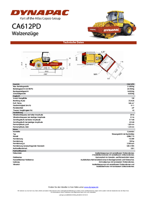 Еднобандажни валяци Dynapac CA 612 PD