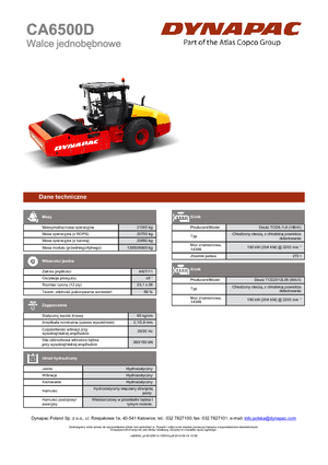 Еднобандажни валяци Dynapac CA 6500 D