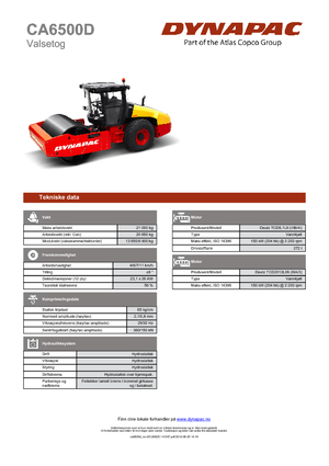 Еднобандажни валяци Dynapac CA 6500 D