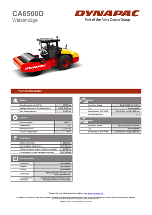 Еднобандажни валяци Dynapac CA 6500 D