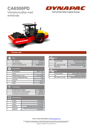 Еднобандажни валяци Dynapac CA 6500 PD