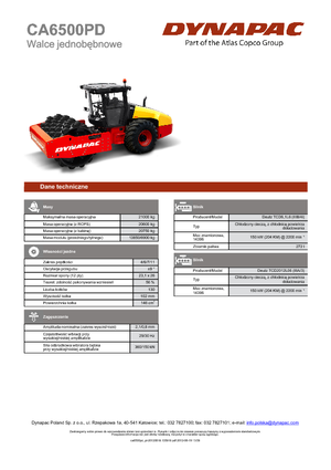 Еднобандажни валяци Dynapac CA 6500 PD