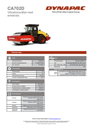 Еднобандажни валяци Dynapac CA 702 D