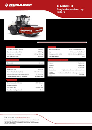 Еднобандажни валяци Dynapac CA3600D