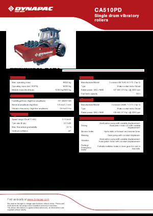 Еднобандажни валяци Dynapac CA510PD