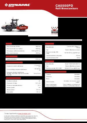 Еднобандажни валяци Dynapac CA5500PD