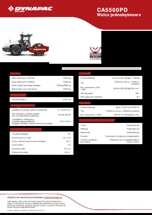 Еднобандажни валяци Dynapac CA5500PD