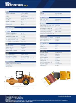 Еднобандажни валяци Liugong 6114 