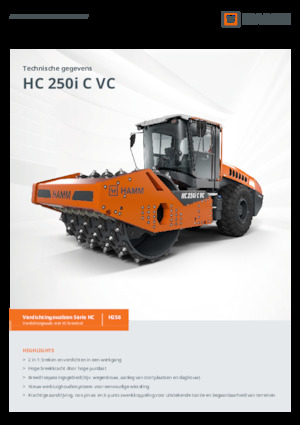 Еднобандажни валяци Hamm HC 250i C VC