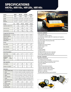 Еднобандажни валяци Hyundai HR70C