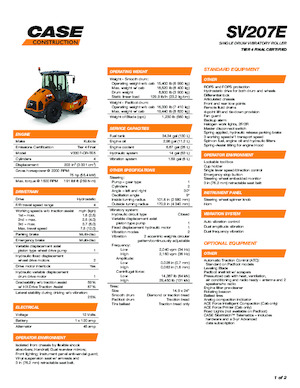 Еднобандажни валяци Case SV207E