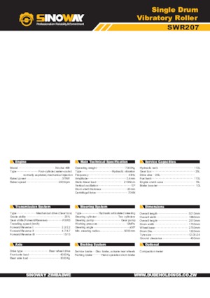 Еднобандажни валяци Sinoway SWR207 