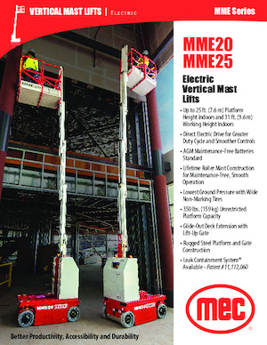 Подемници с единична вертикална мачта MEC MME20