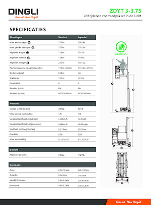 Подемници с единична вертикална мачта Dingli ZDYT3-3.7S