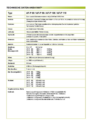 Колесни товарачи ANDI-Berning AF-P 118