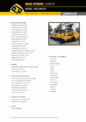 Челни товарачи PowerPlus PSL1000T-III