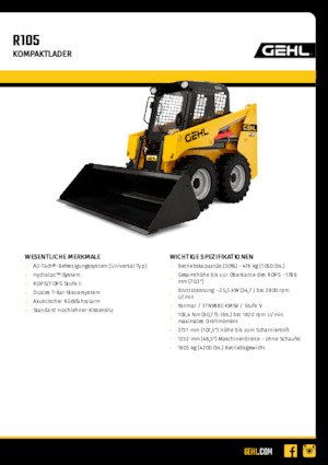 Челни товарачи Gehl R105