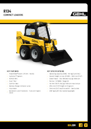 Челни товарачи Gehl R134