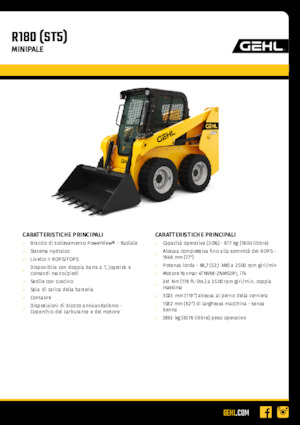 Челни товарачи Gehl R180