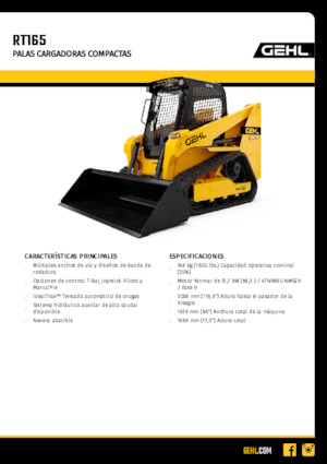 Челни товарачи Gehl RT165