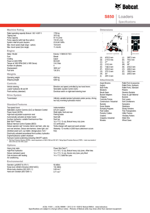 Челни товарачи Bobcat S850