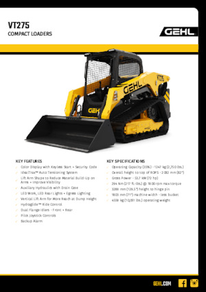 Челни товарачи Gehl VT275
