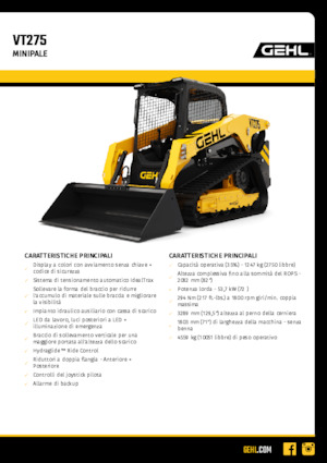 Челни товарачи Gehl VT275