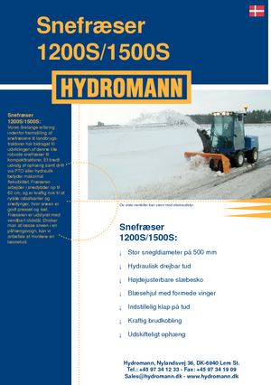 Фрези за сняг Hydromann 1500 S