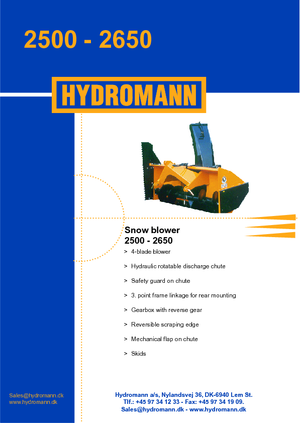 Фрези за сняг Hydromann 2500