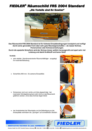 Леки снегорини Fiedler FRS 2004 Standard