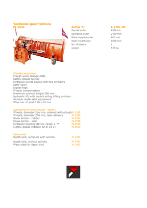 Леки снегорини Hydrac L 2701 HS