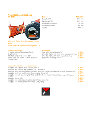 Леки снегорини Hydrac UNI 290