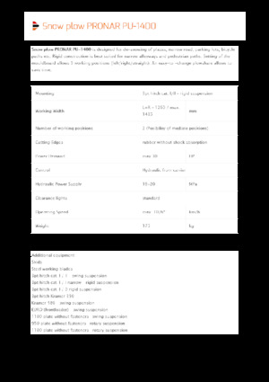 Снегорини с въртящи се капаци Pronar PU 1400